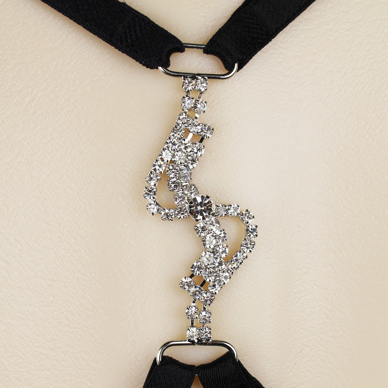 Sparkling diamond bra shoulder strap back cross diamond decoration lingerie shoulder strap