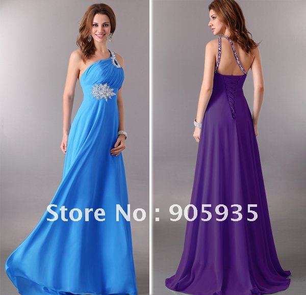 Special Offer! Free Shipping 1pc/lot  A-line Floor Length Long Chiffon Ball Dress, Cocktail Dresses Evening Bridal Gowns CL3384