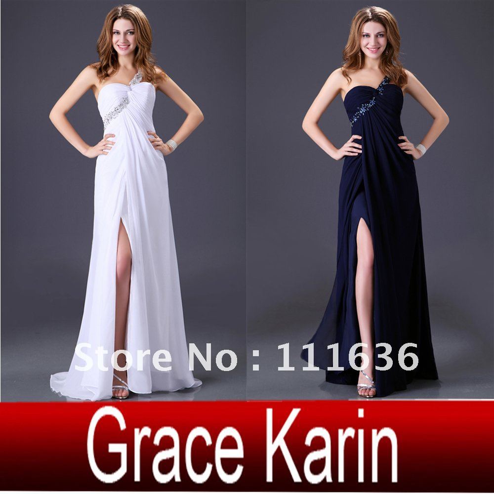Special Price! Free Shipping 1pc/lot Long Chiffon Evening Dress,  Gorgeous One Shoulder Design Formal Wedding Party Gown CL3186