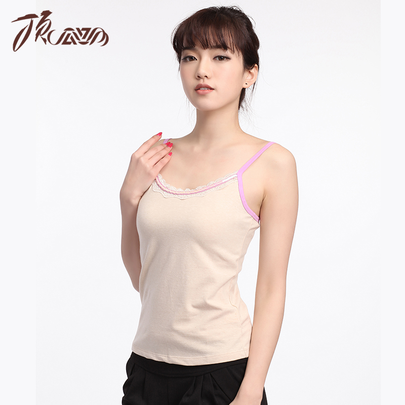 Splendid female colored cotton spaghetti strap top 100% cotton spaghetti strap 127