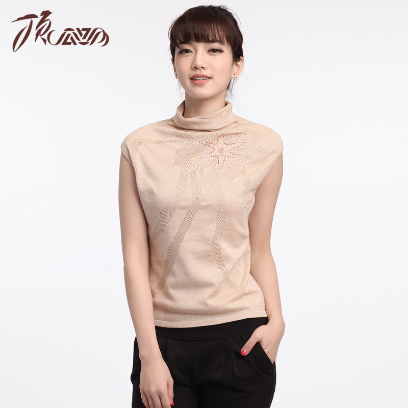 Splendid women's sweater spring and summer female colored cotton sleeveless sweater turtleneck shirt 10540