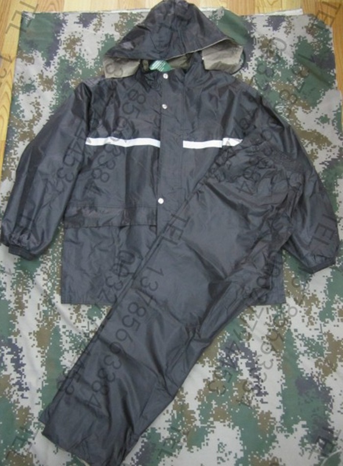Split black raincoat male split raincoat set