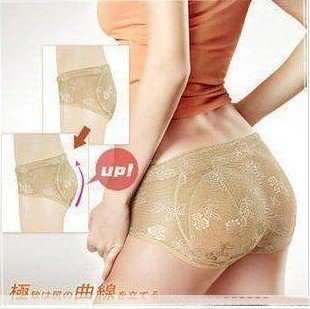 Sponge Buttock Pad Body Shaping Shorts Women Panties-beige