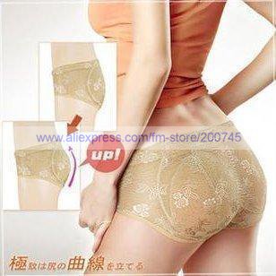 Sponge Buttock Pad Body Shaping Shorts Women Panties Low Waist Hold Buttock Shape Panties