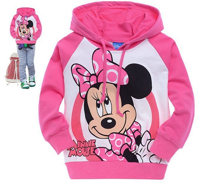 sport pink minnie mouse printing childrens clothing boy's girl's top shirts Hooded Sweater hoodie coat overcoat topcoat