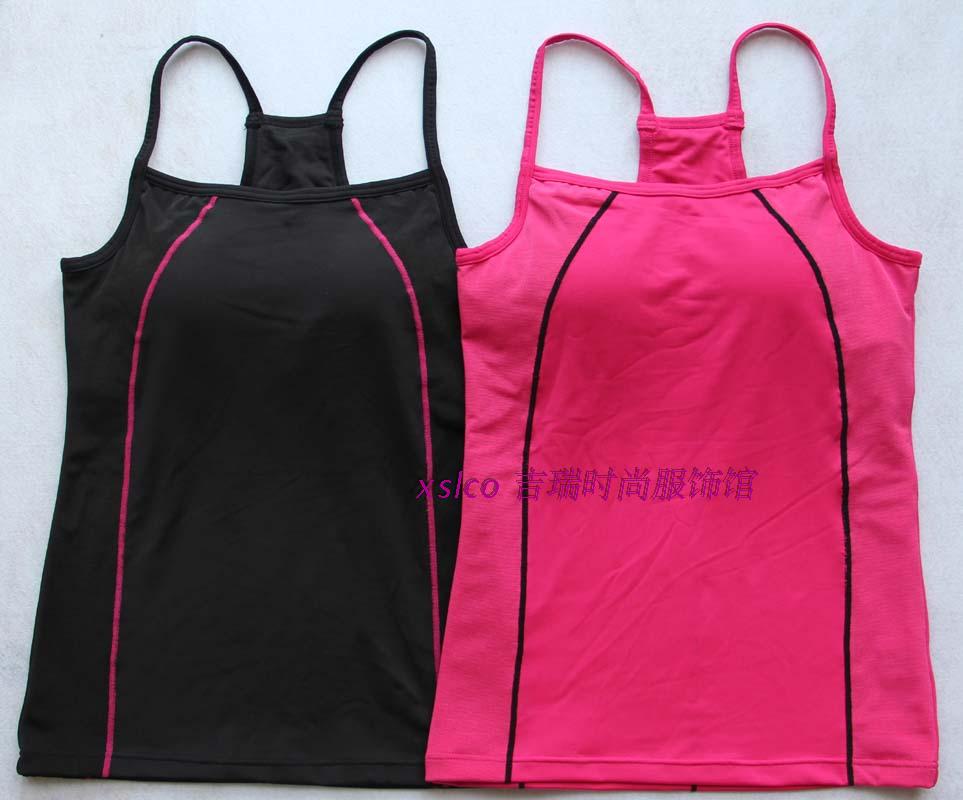 Sports women's spaghetti strap top belt bra insert one piece bra yoga top breathable quick-drying tight