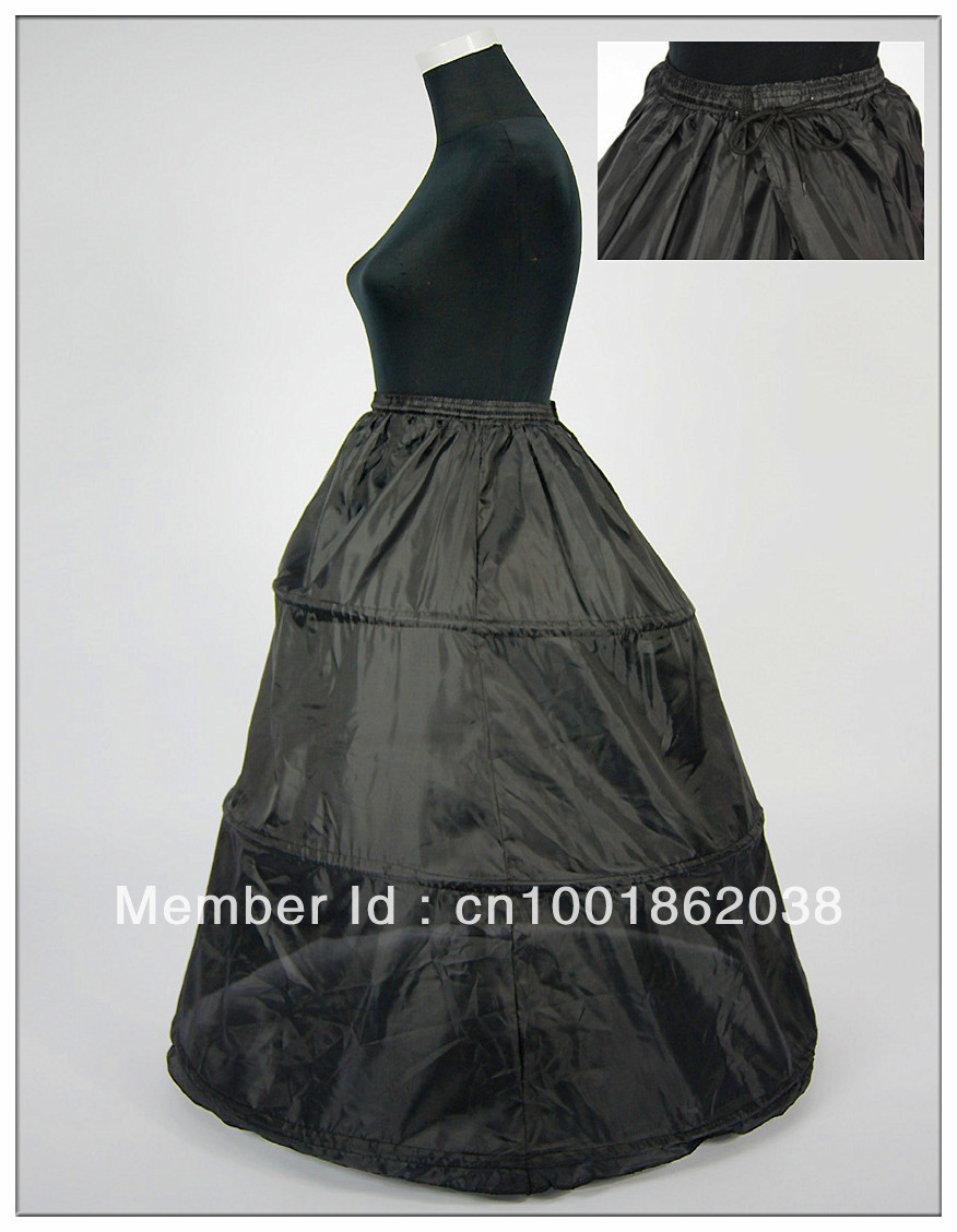 Spot wholesale Bridal wedding accessories Black 3 hoop 1 layer Petticoat Size fits all (13MDXO4L)