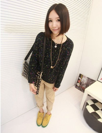 Spray loose hedge knit unlined upper garment mix colors free shipping