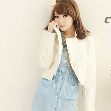 Spring 2012 fashion women's casual slim short design motorcycle jacket women's PU clothing short jacket