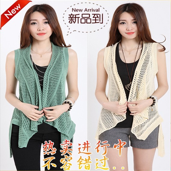 Spring 2012 outerwear women's medium-long plus size loose sweet cutout cardigan sweater female