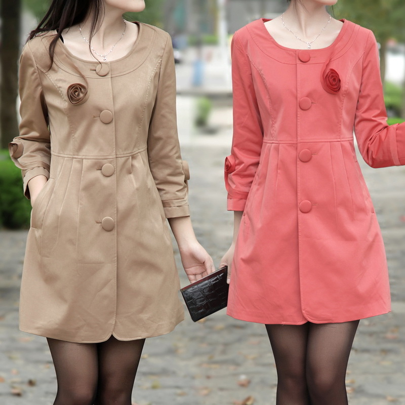 Spring 2012 women's plus size slim trench three quarter sleeve plus size