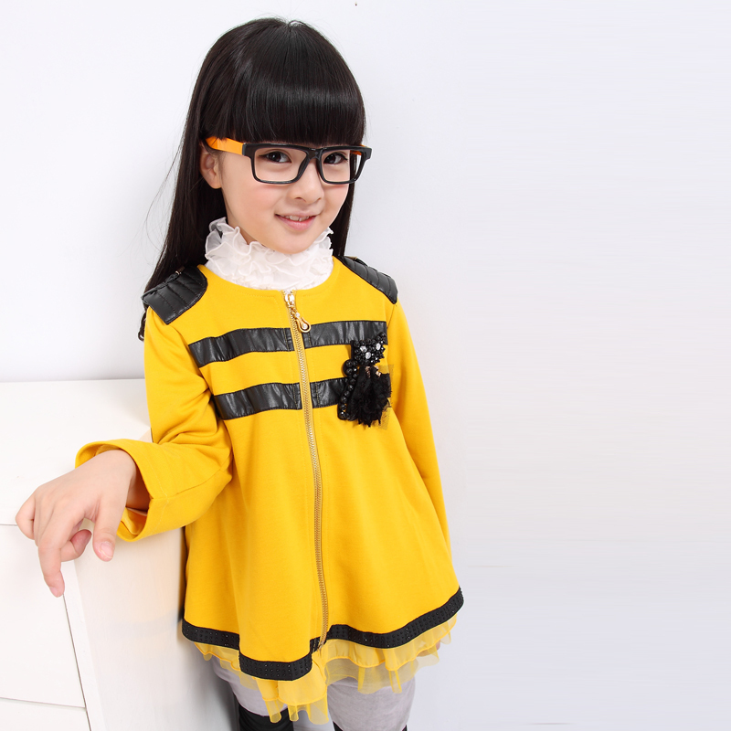 Spring 2013 economics at loyola children's clothing o-neck zipper sweater child female child outerwear trench