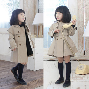 Spring 2013 female child spring children's clothing trench 90-130cm,5sizes/lot each color
