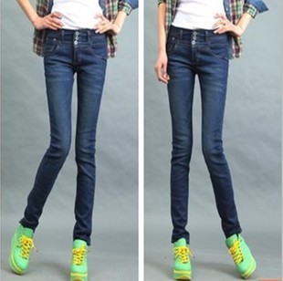Spring 2013 female trousers elastic women's trousers plus size tight skinny jeans female