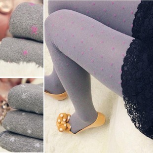 Spring 2013 new female love vintage linen gray dots render of high elastic velvet tights socks pantyhose