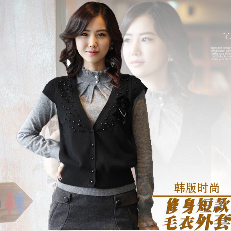 Spring 2013 plus size loose sweater women's slim sweater vest sweater outerwear female