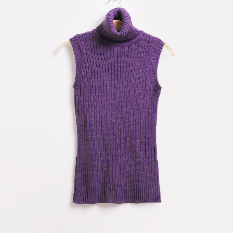 Spring 2013 slim formal vest female sleeveless pullover turtleneck solid color wool pullover sweater female