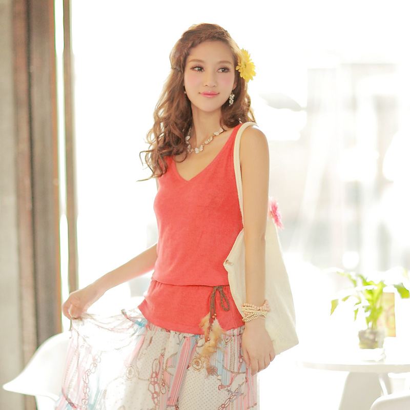 Spring 2013 sweater female slim sleeveless V-neck women's knitted vest all-match 12