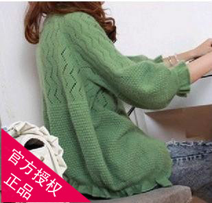 Spring 2013 women's three quarter sleeve cutout sweater loose sweater small cape cardigan short jacket