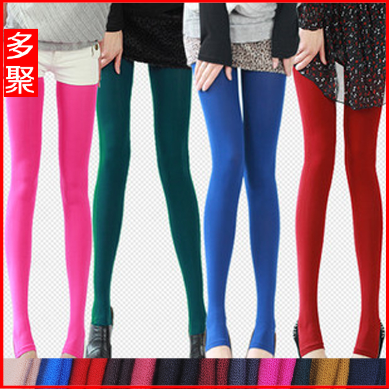Spring and autumn all-match plus velvet step pants legging stockings plus size clothing solid color