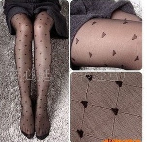 Spring and autumn big c basic love mesh jacquard pantyhose stockings