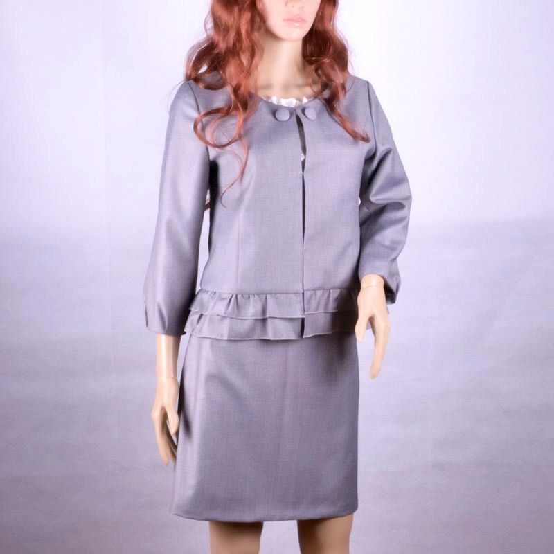 Spring and autumn career dress set formal ol tooling twinset women's outerwear wool three quarter sleeve yc55