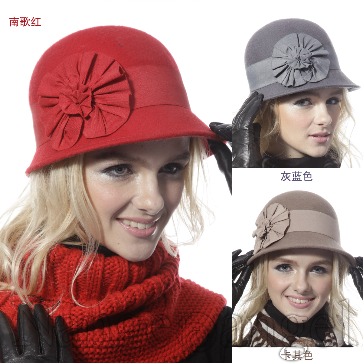 Spring and autumn casual fedoras female wool hat hepburn princess hat