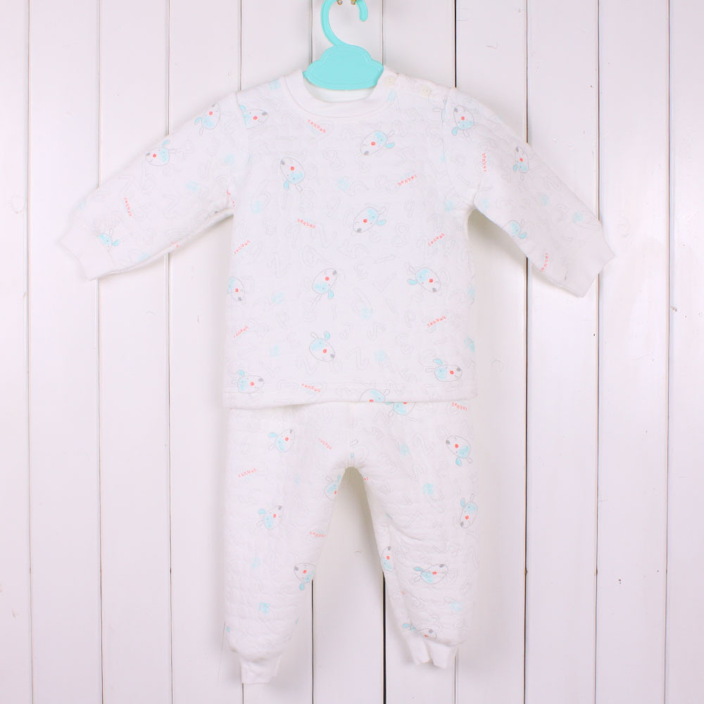 Spring and autumn child female child 100% cotton clothes set boy male child baby sleepwear long johns