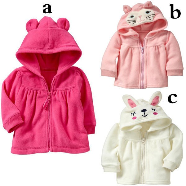 Spring and autumn child fleece thick rose animal style cardigan top outerwear b987