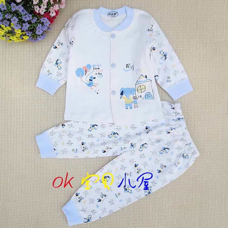 Spring and autumn children's clothing 100% cotton underwear set male child female child long johns long johns baby sleepwear