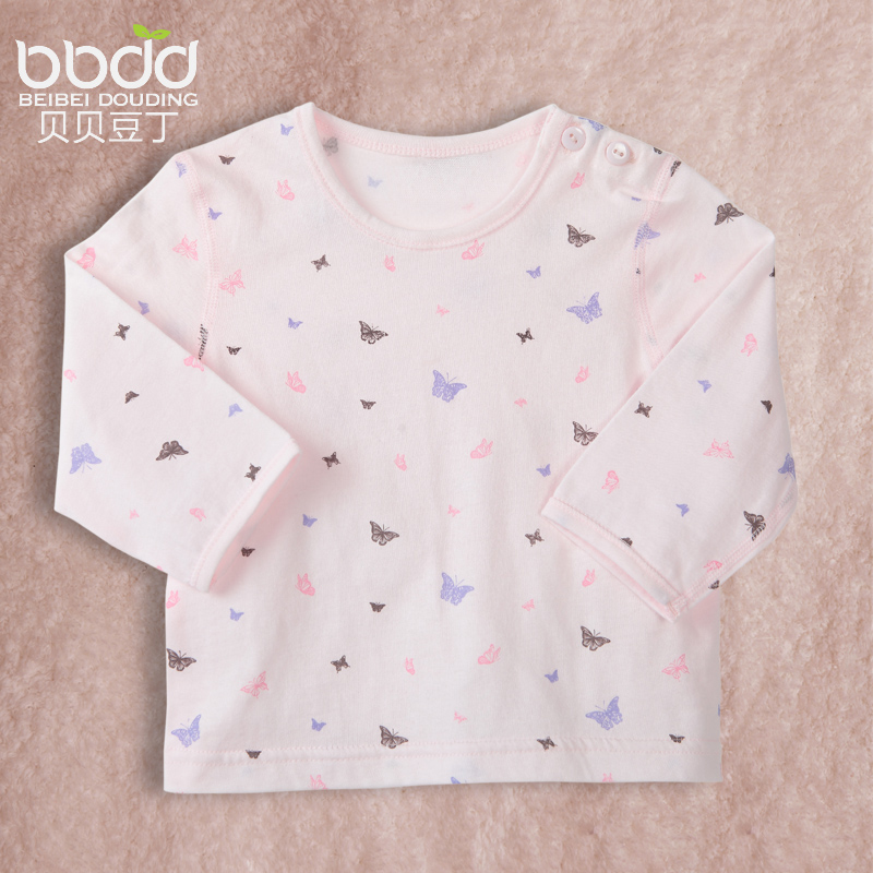 Spring and autumn children's clothing female child sleepwear infant 100% cotton underwear baby t-shirt basic shirt top