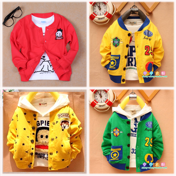 Spring and autumn children's clothing thin child outerwear children 100% cotton cardigan male female child air conditioning