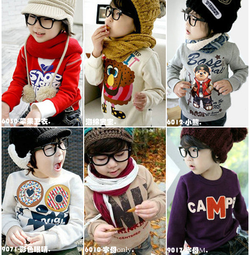 Spring and autumn clothing boys girls clothing baby thickening fleece sweatshirt baby outerwear fleece pullover