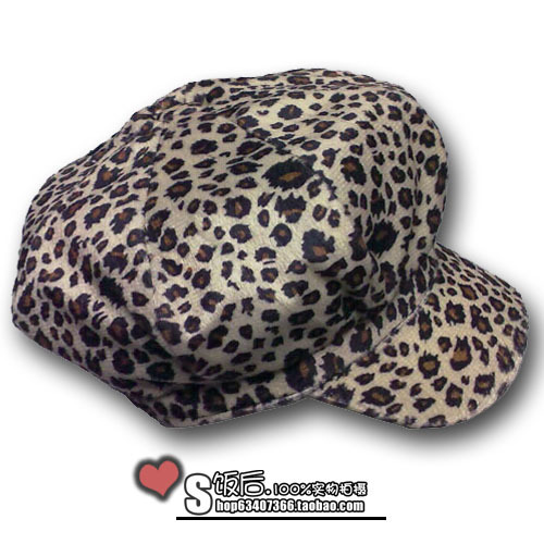 Spring and autumn fashion cap women's leopard print woolen beret dome badian cap