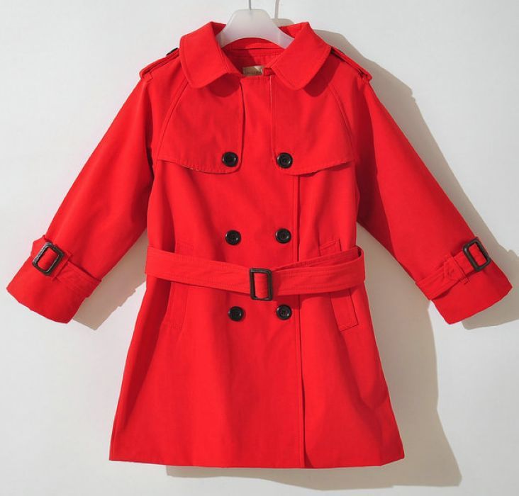 Spring and autumn fashion female child trench children outerwear medium-long b069 138