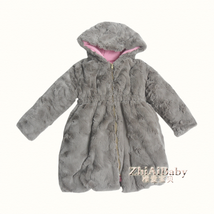 Spring and autumn female child baby thermal cap wadded jacket trench medium-long outerwear
