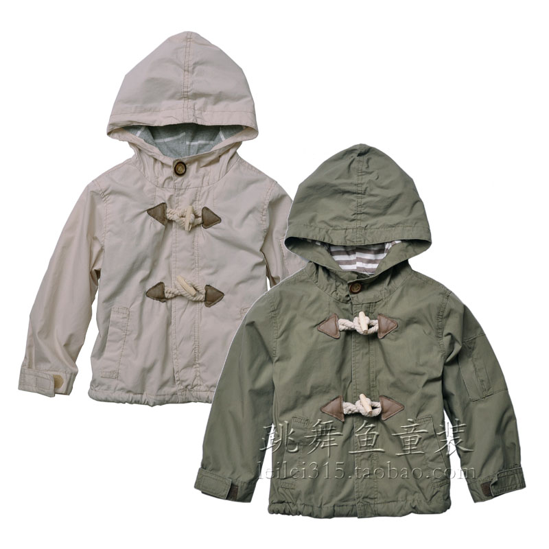Spring and autumn female male child soft with a thin cotton-padded trench hood outerwear 2 - 10