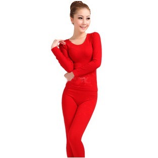 Spring and autumn female thin o-neck seamless beauty care body shaping thermal basic underwear set