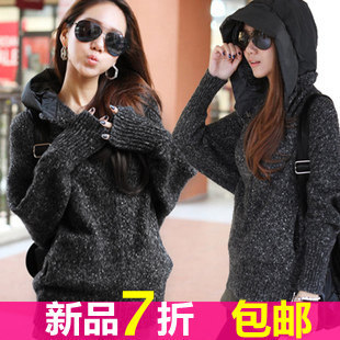 Spring and autumn hooded thick sweater 2012 loose women's winter pullover outerwear female free shipping