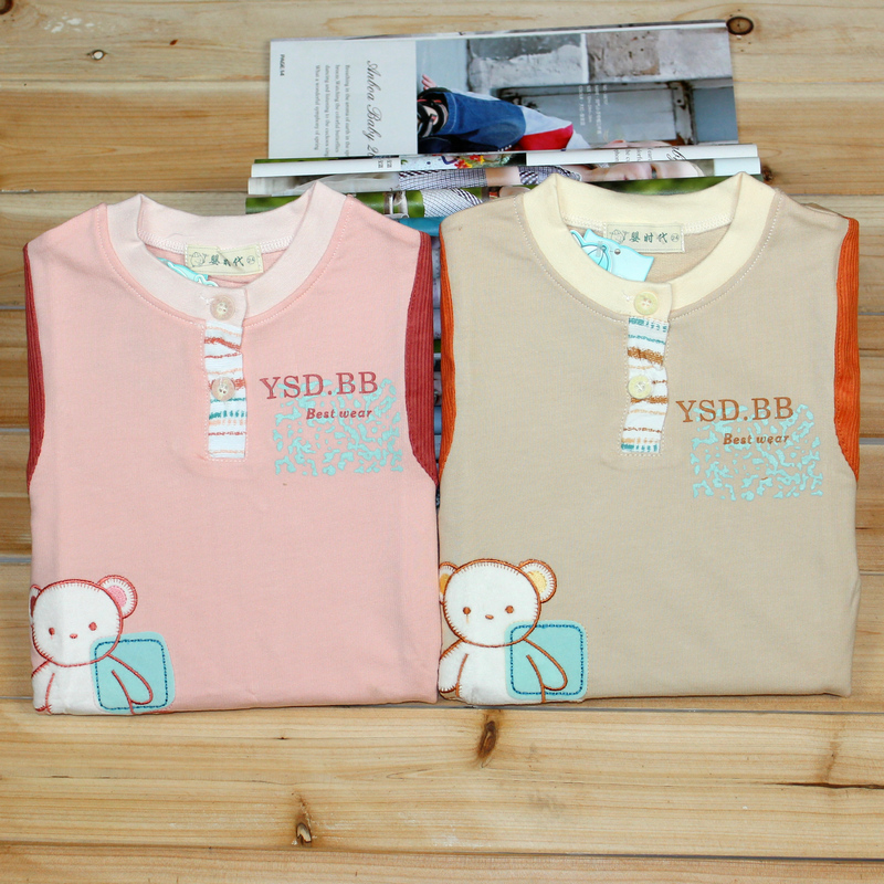 Spring and autumn infant sweatshirt 100% cotton basic shirt baby o-neck top pullover