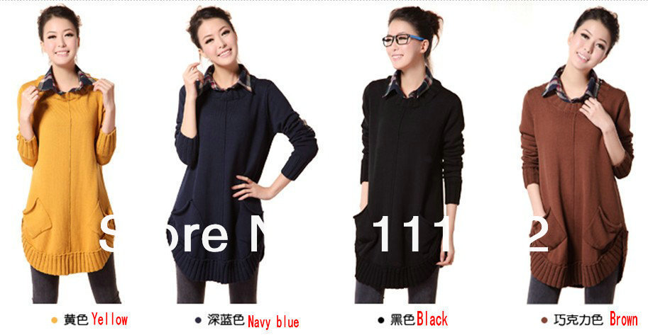 Spring and autumn Korean Women Slim long section of the large size pullover sweaters