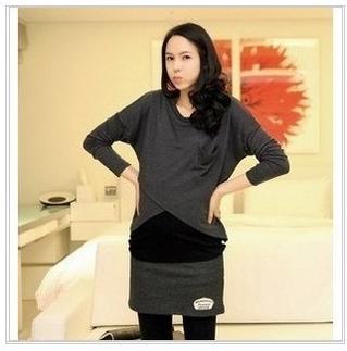 Spring and autumn maternity clothing fashion faux two piece long-sleeve maternity t-shirt nursing loading milk clothing