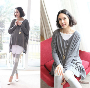 Spring and autumn maternity clothing maternity irregular spring top basic shirt thin outerwear twinset loose t-shirt