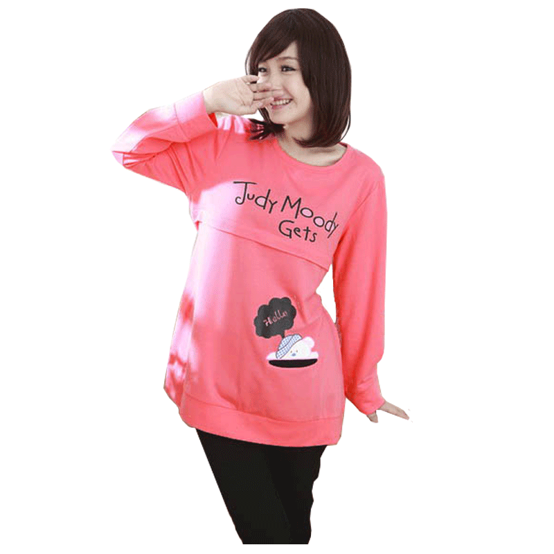 Spring and autumn maternity clothing maternity nursing clothes nursing clothes top sweatshirt comfortable loose pr1762