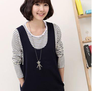 Spring and autumn maternity clothing o-neck stripe maternity basic shirt maternity top all-match basic long-sleeve T-shirt