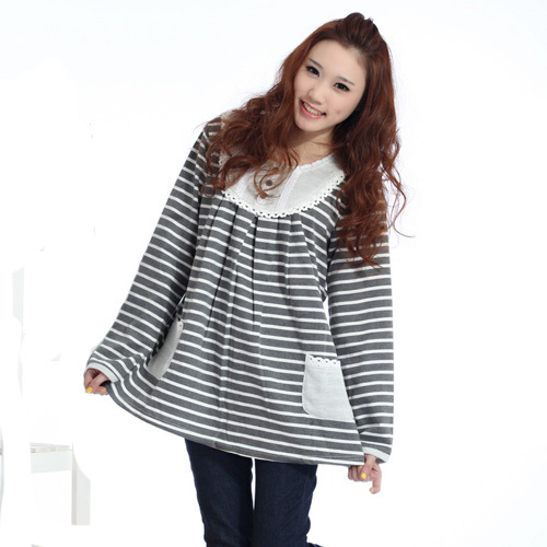 Spring and autumn maternity top maternity clothing sweet stripe maternity t-shirt sweatshirt