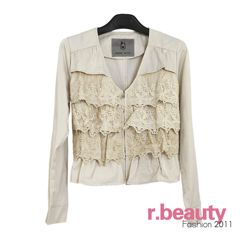 Spring and autumn new arrival 2011 women's botticing multi-layer ruffle 13178 13179 design black short outerwear