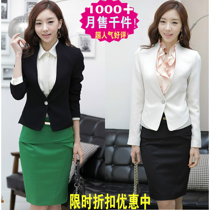 Spring and autumn ol work wear women's skirt women's formal work wear professional set fashion plus size