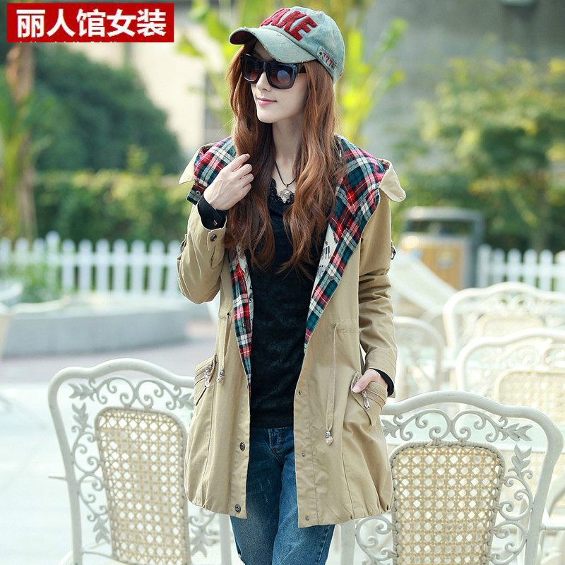 Spring and autumn outerwear school wear 2012 new arrival women's trench autumn and winter slim long outerwear female