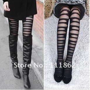 Spring and Autumn paragraph Korean version of Women Break Hole in large yards pantyhose